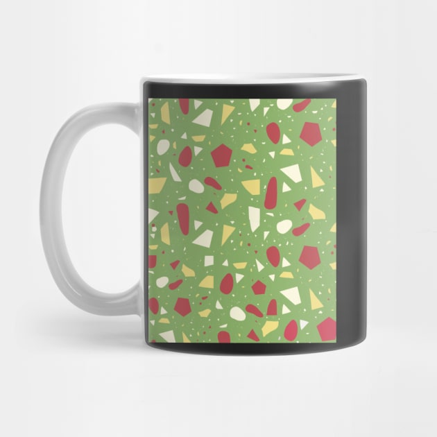 Seamless  Green and Pink Terrazzo Pattern by zedonee